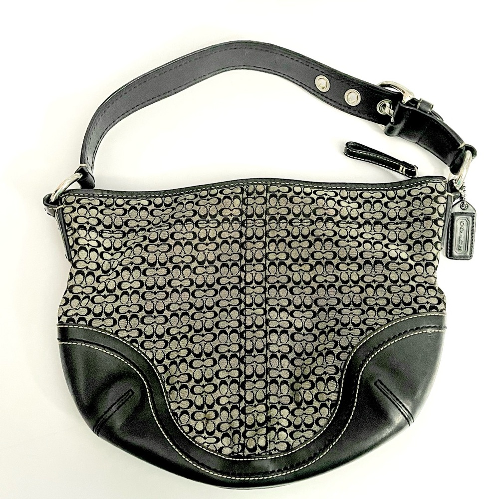 VINTAGE Y2K COACH AUTENTIC Black and Gray Signature Shoulder Bag Super Cute.